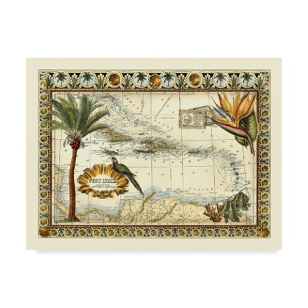 Vision Studio 'Tropical Map Of West Indies' Canvas Art,18x24